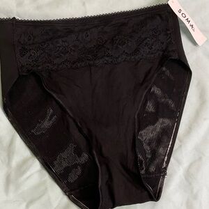 Soma Black Lace VE High Leg Panties